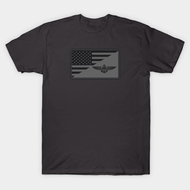 US Naval Aviator Pilot Wings Patch (subdued) T-Shirt by TCP